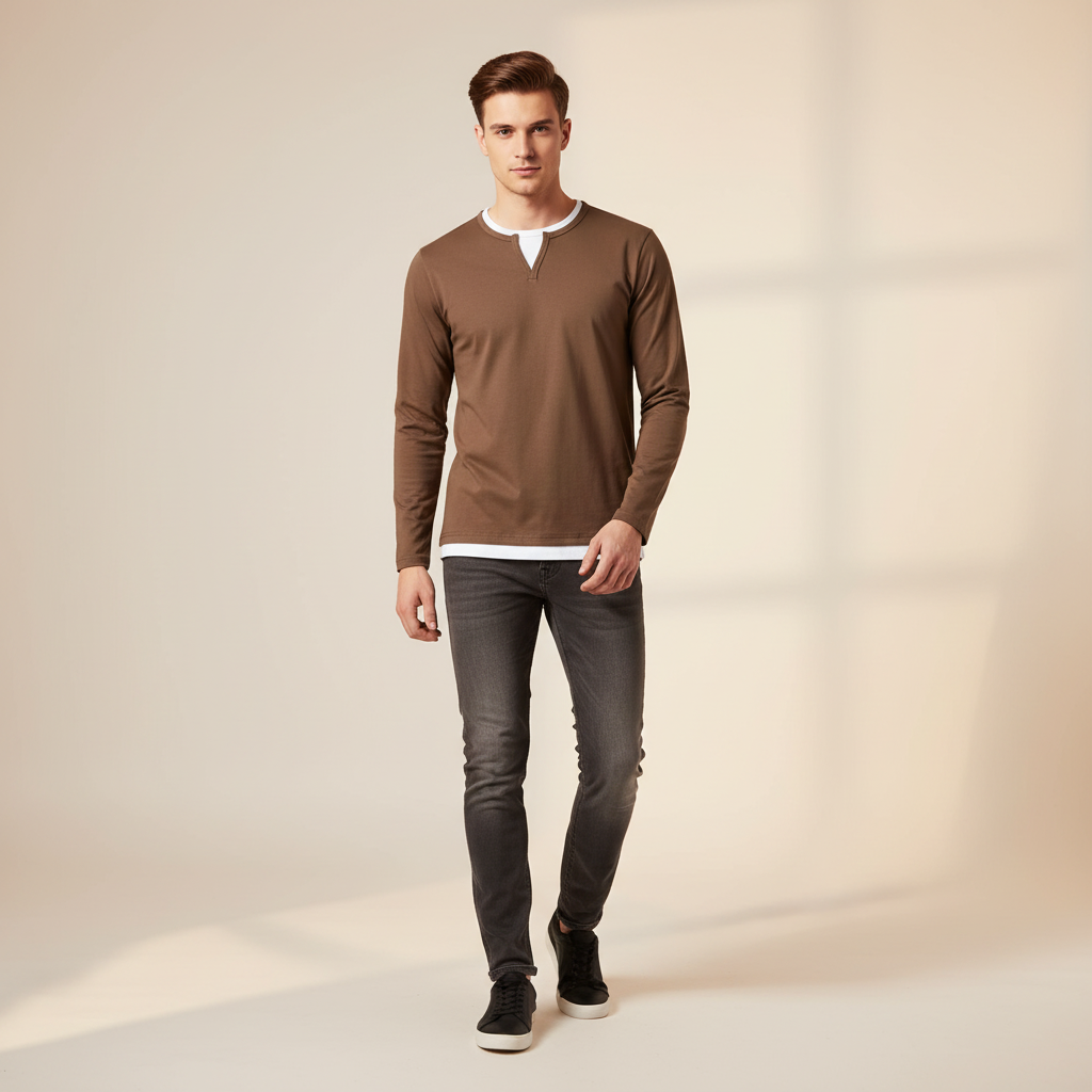 Daryl - Chemise Élégante à Manches Longues et Col V