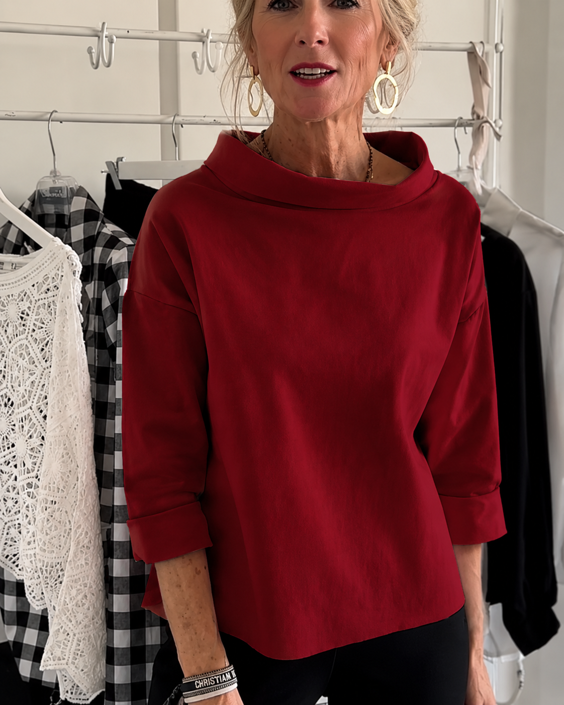 Elone - Grand chemisier chic avec col