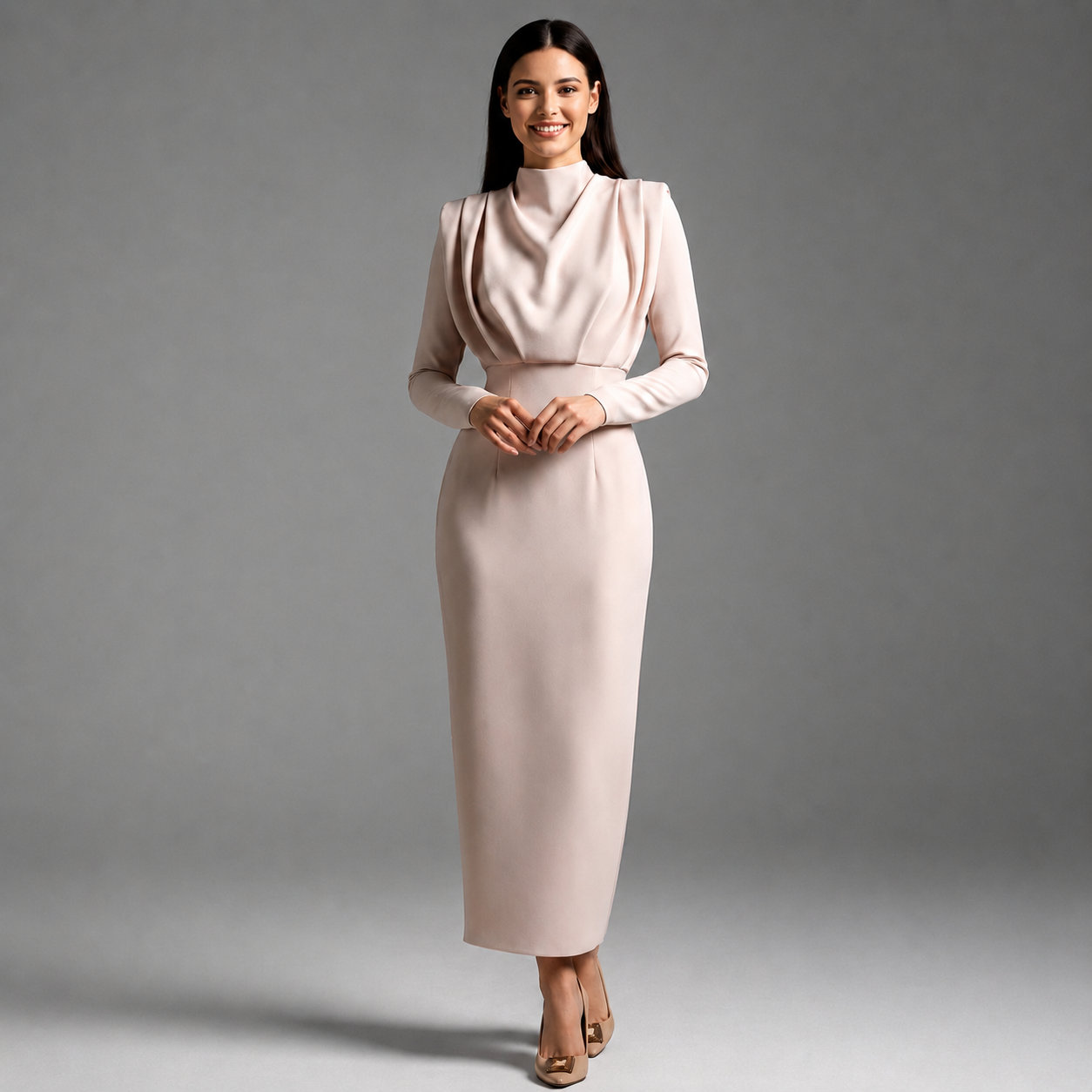 Darby - Robe Longue avec Manches Longues Tendance