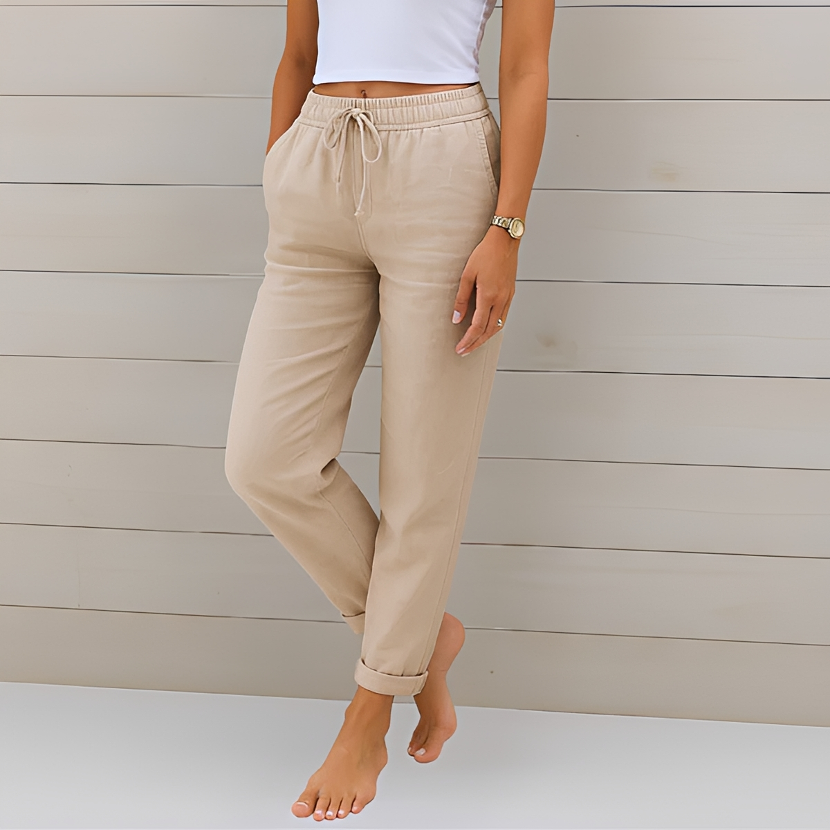 Audrey - Pantalon Relax avec Cordon