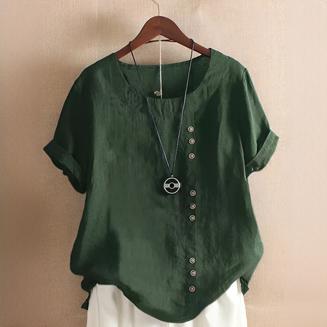 Noelle - Blouse Tendance avec Boutons et Coupe Décontractée