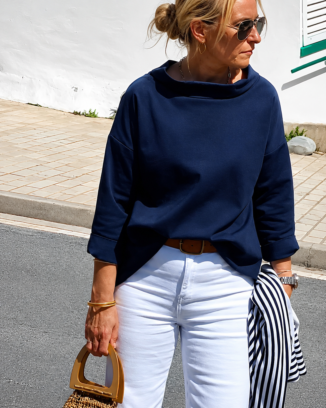 Elone - Grand chemisier chic avec col