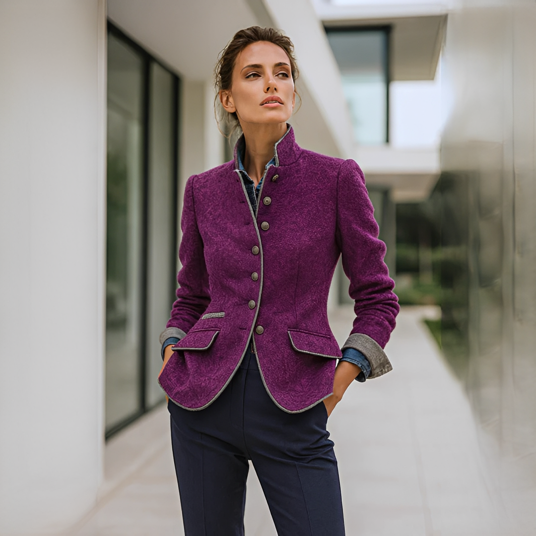 Valerie - Cardigan Stylé à Col Haut