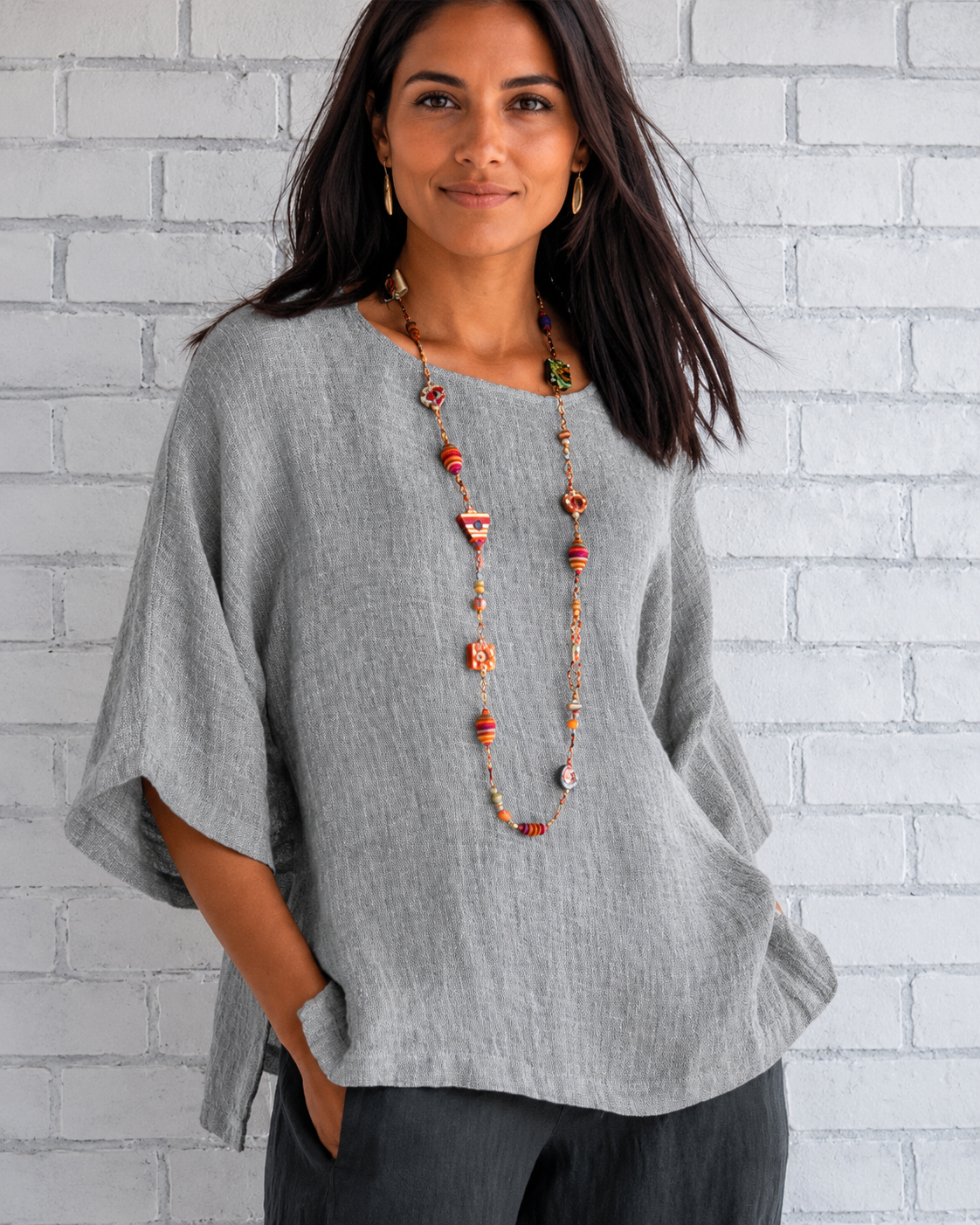 Natalina - Blouse Chic à Encolure Ronde