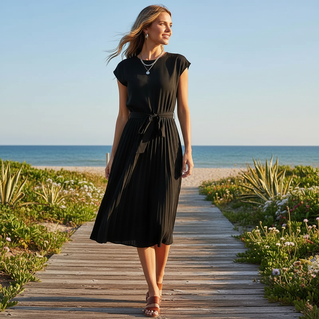 Jelica - Robe Midi Élégante Plissée
