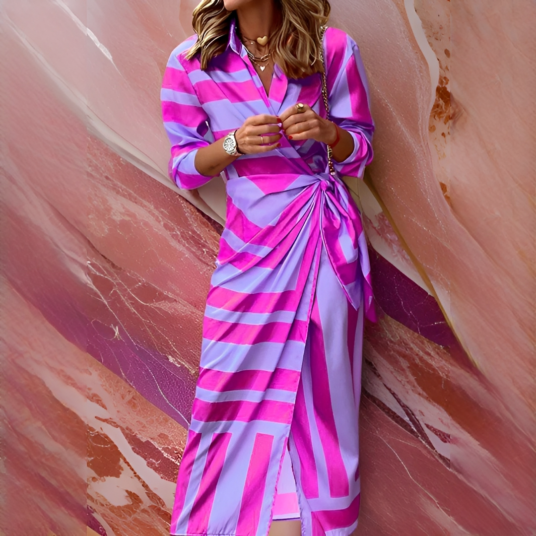 Emily - Robe Élégante et Moderne à Rayures