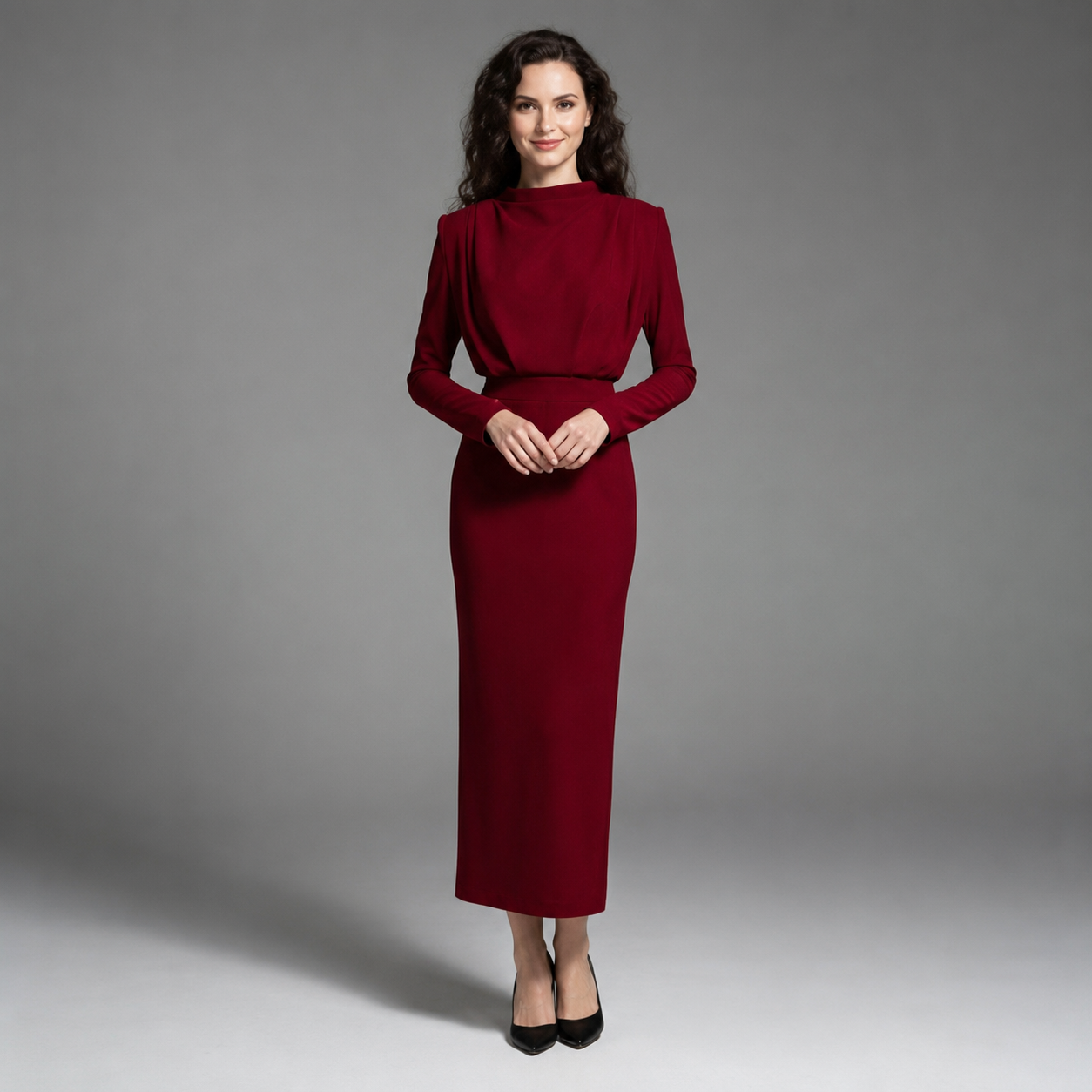 Darby - Robe Longue avec Manches Longues Tendance