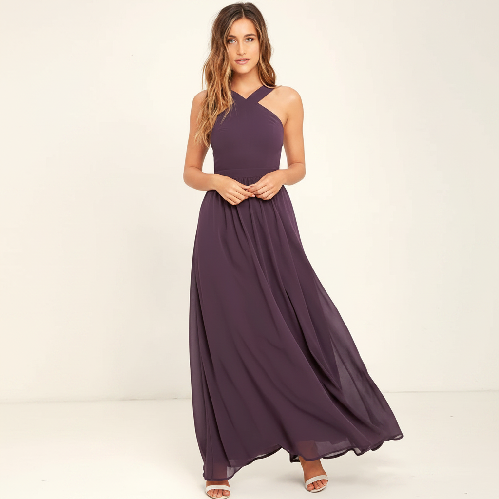 Suzanne - Robe Maxi Élégante à Col Croisé