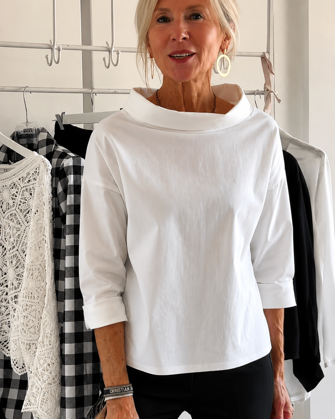 Elone - Grand chemisier chic avec col