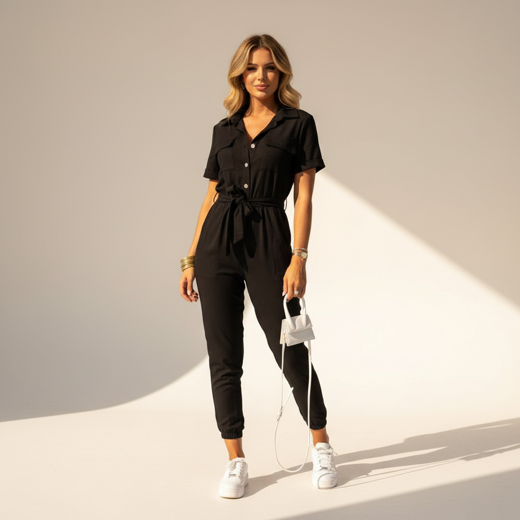 Yanna - Combinaison Chic à Boutons