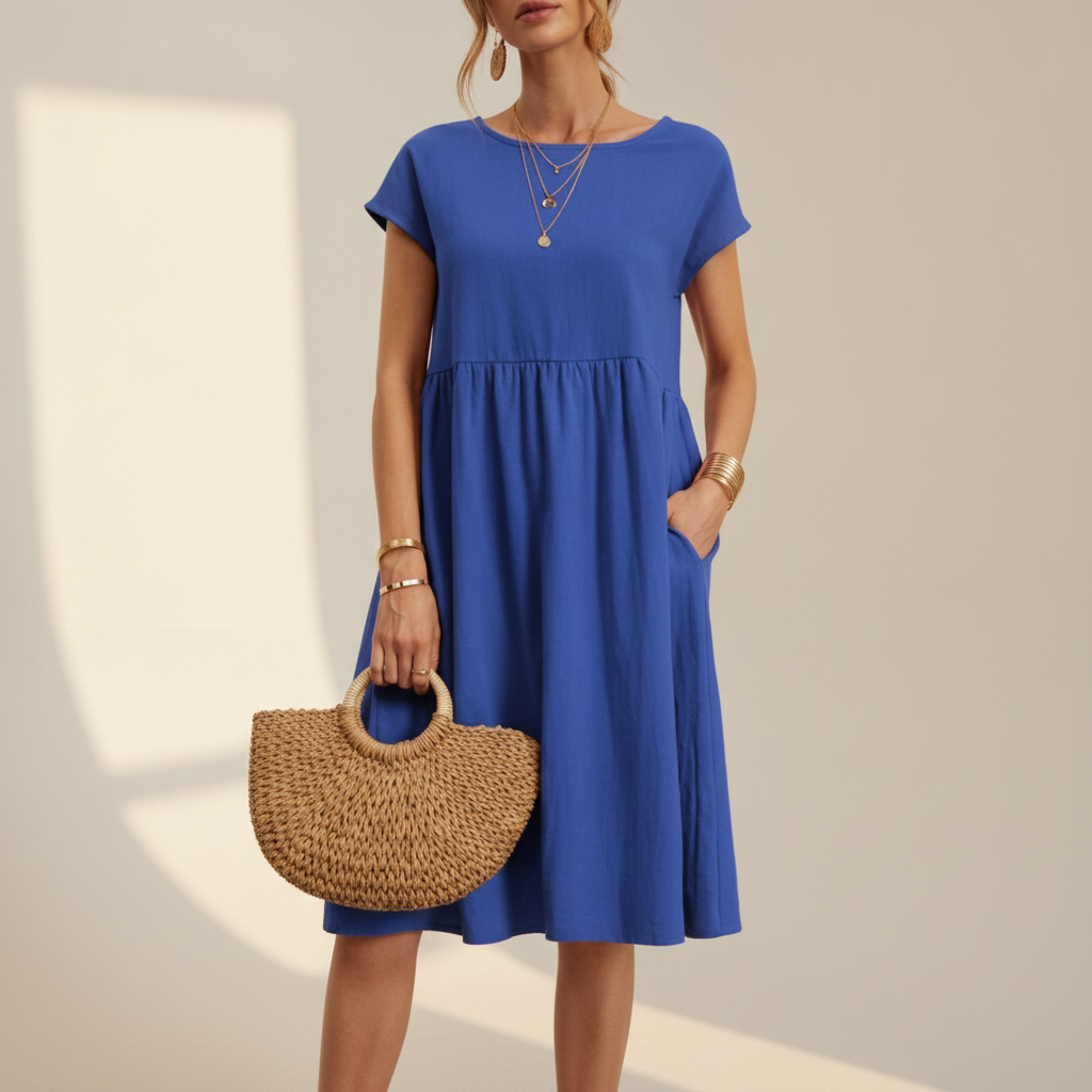 Nubia - Robe Midi Raffinée à Encolure Ronde