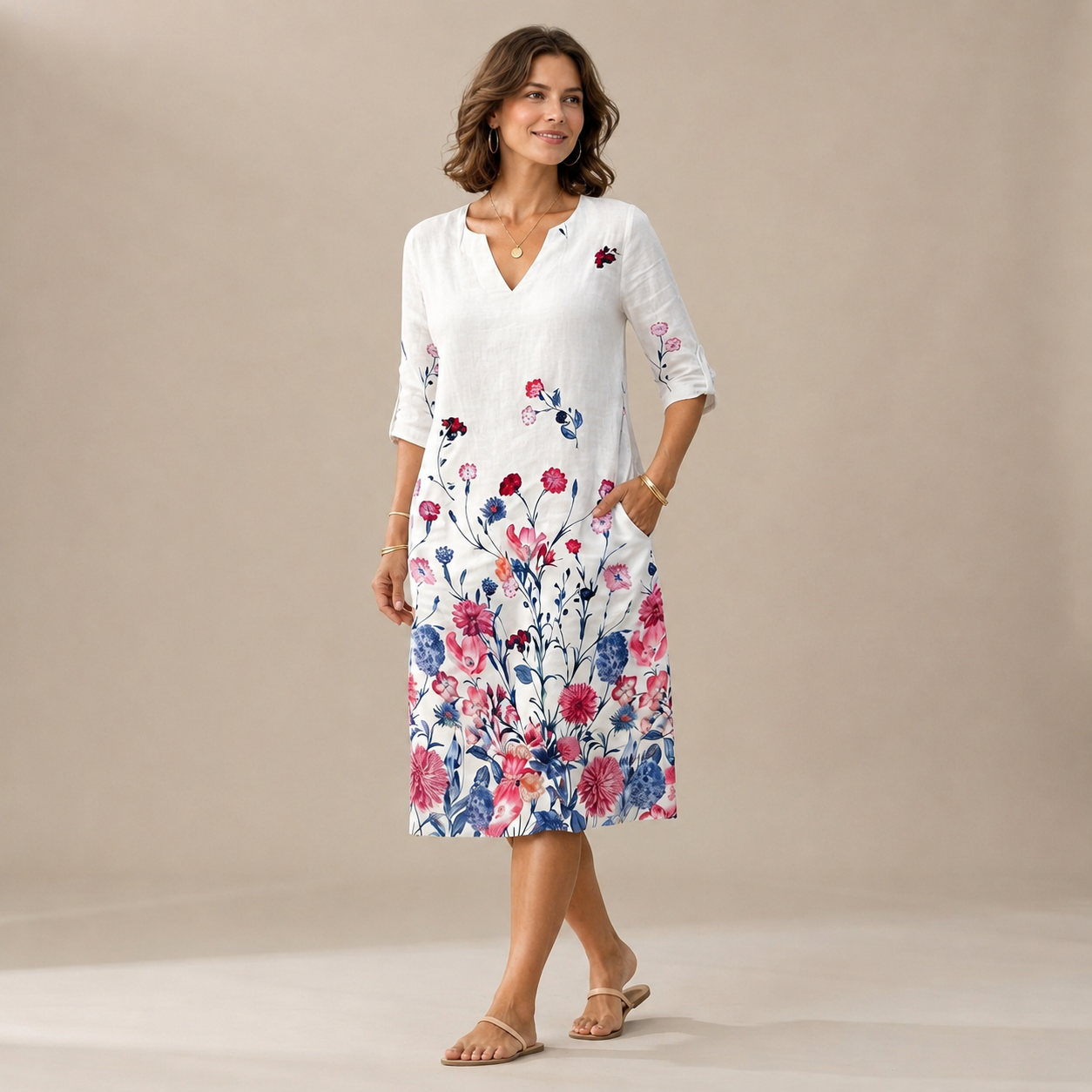 Ninna - Robe Chic et Légère à Col V