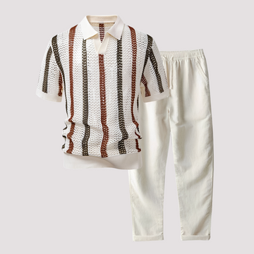 Richards - Ensemble Polo Rayé Agréable avec Pantalon