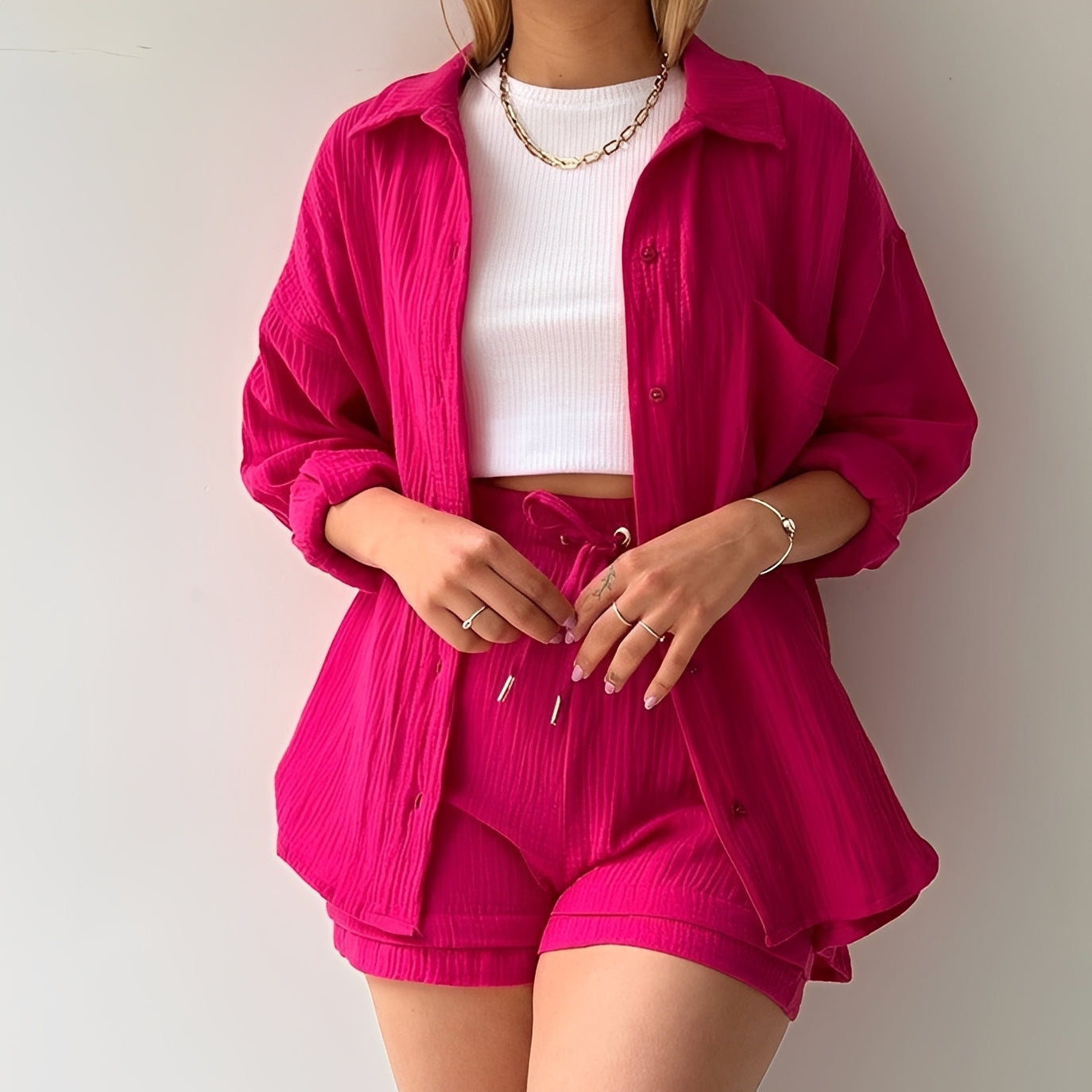 Julia - Set détente avec col revers et taille haute pour femmes