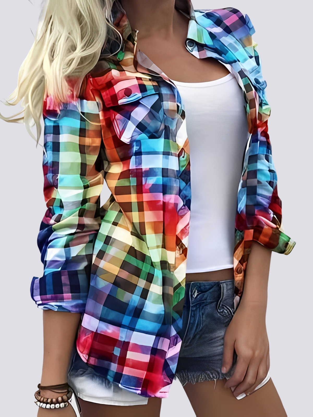Charlotte - Chemise longue aux couleurs vives