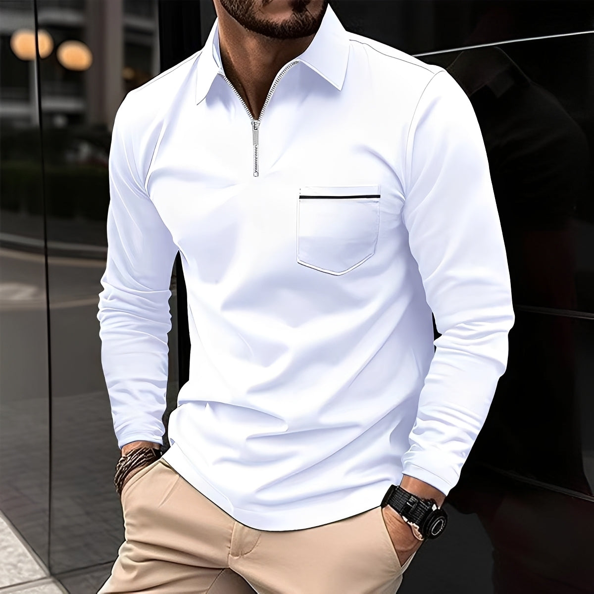 Jackson - Polo homme à manches longues - pour un style décontracté