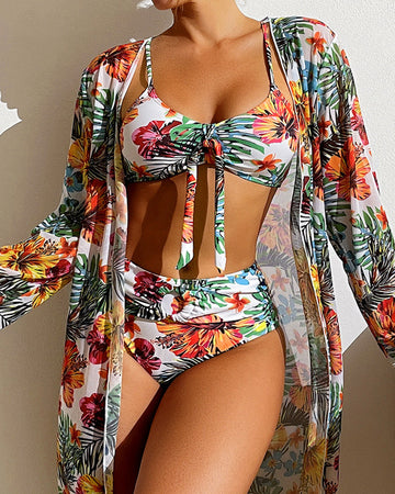 Lily - Ensemble de bikini au design tropical