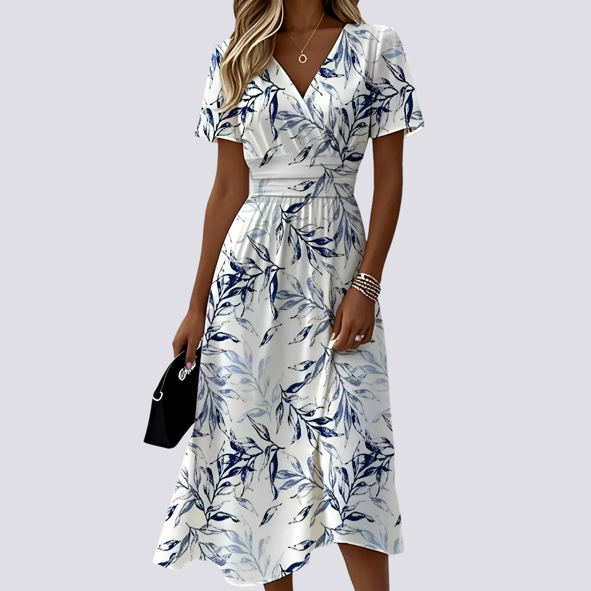Peggy - Robe Mi-longue à Manches Courtes