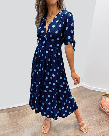 Penelope - Robe midi pour femmes avec motif à pois