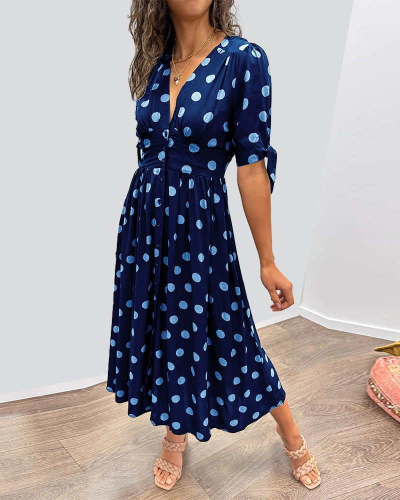 Penelope - Robe midi pour femmes avec motif à pois