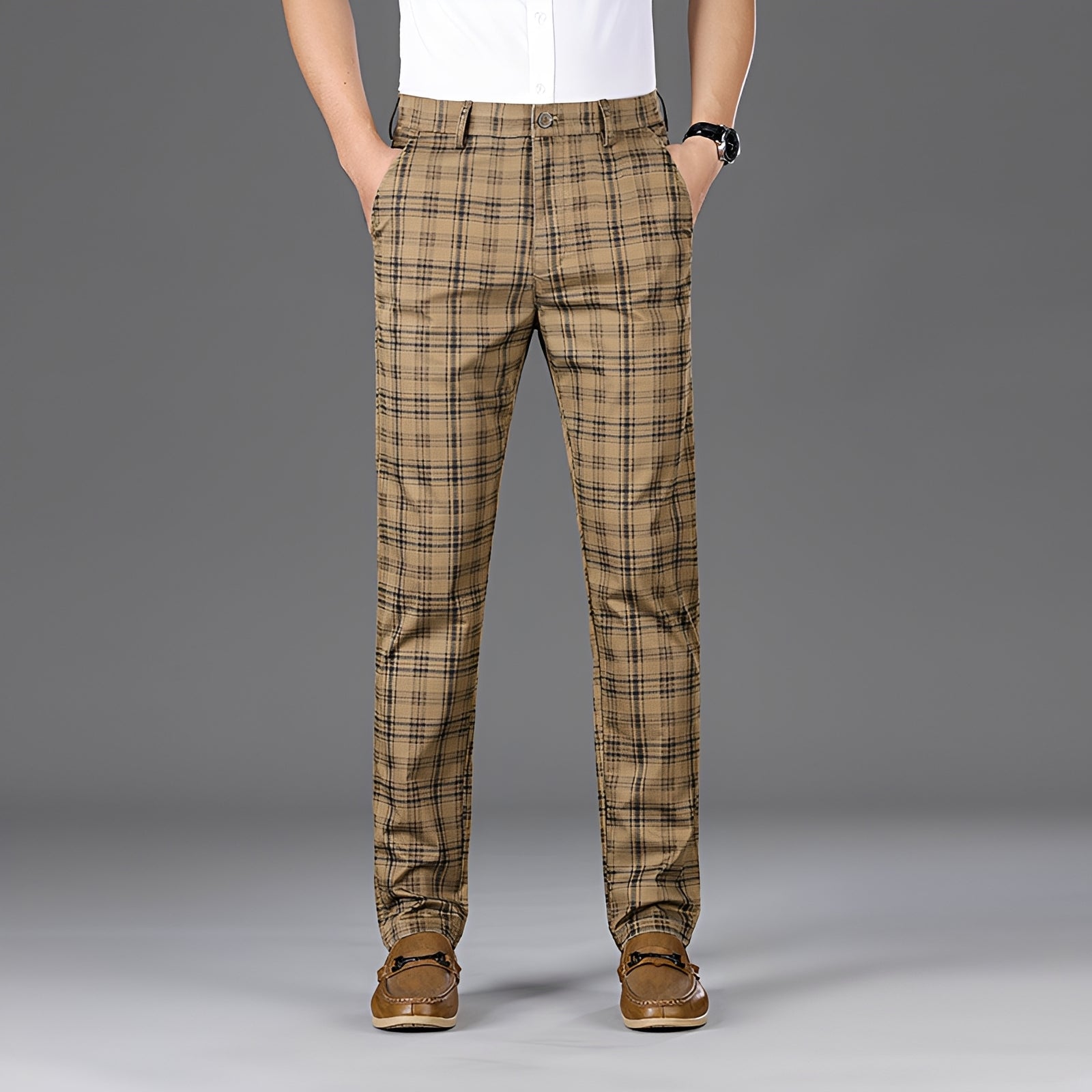Myers - Pantalon décontracté à motif carreaux