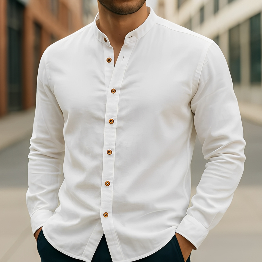 Aick - Chemise d'été contemporaine pour homme à manches longues