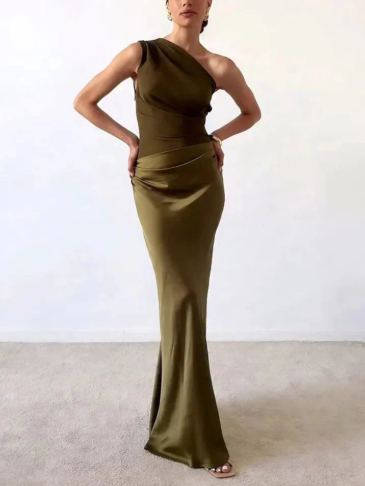 Anita- Robe Maxi Élégante à Une Épaule