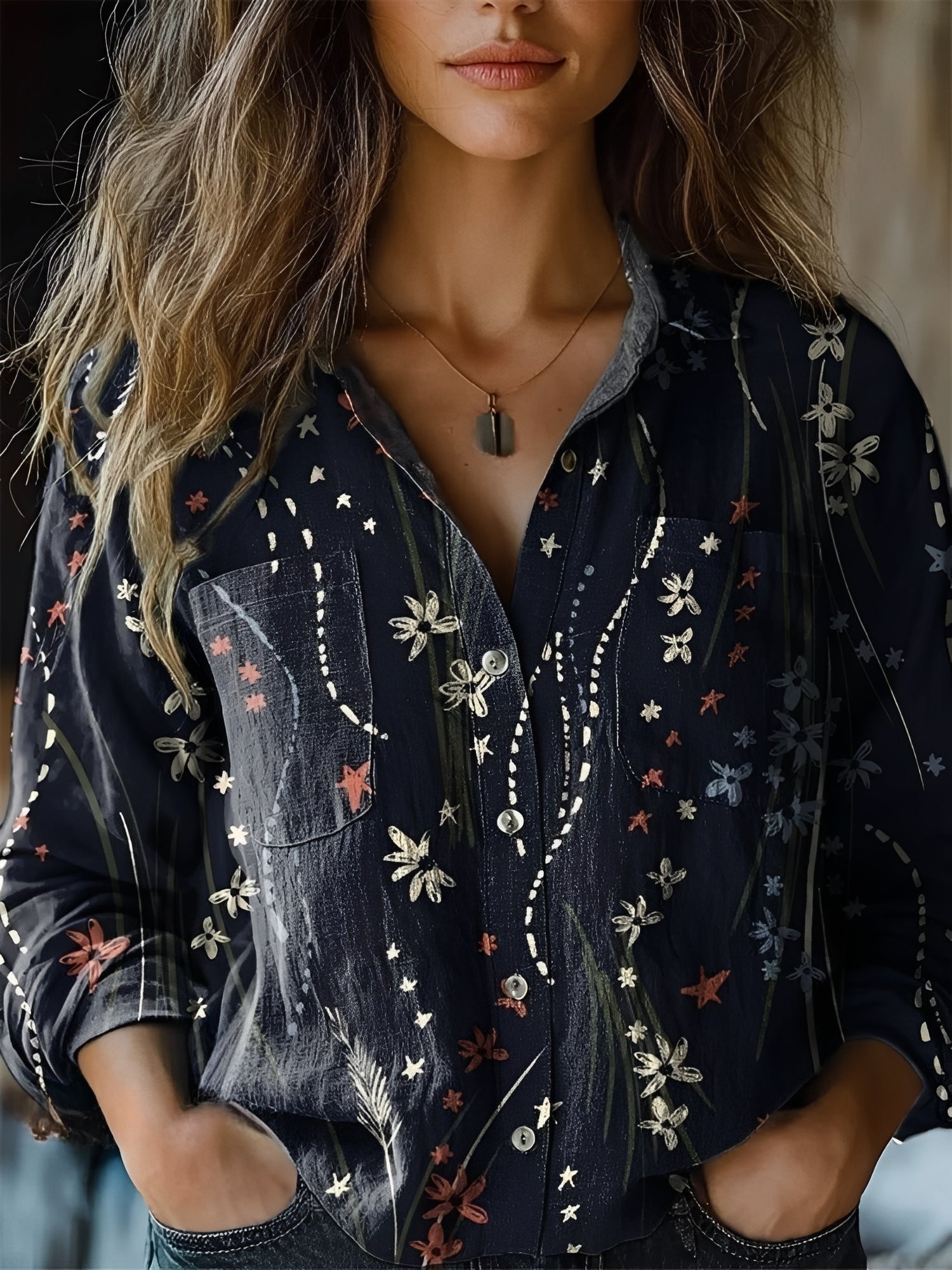 Jasmin - Blouse éclatante à manches longues