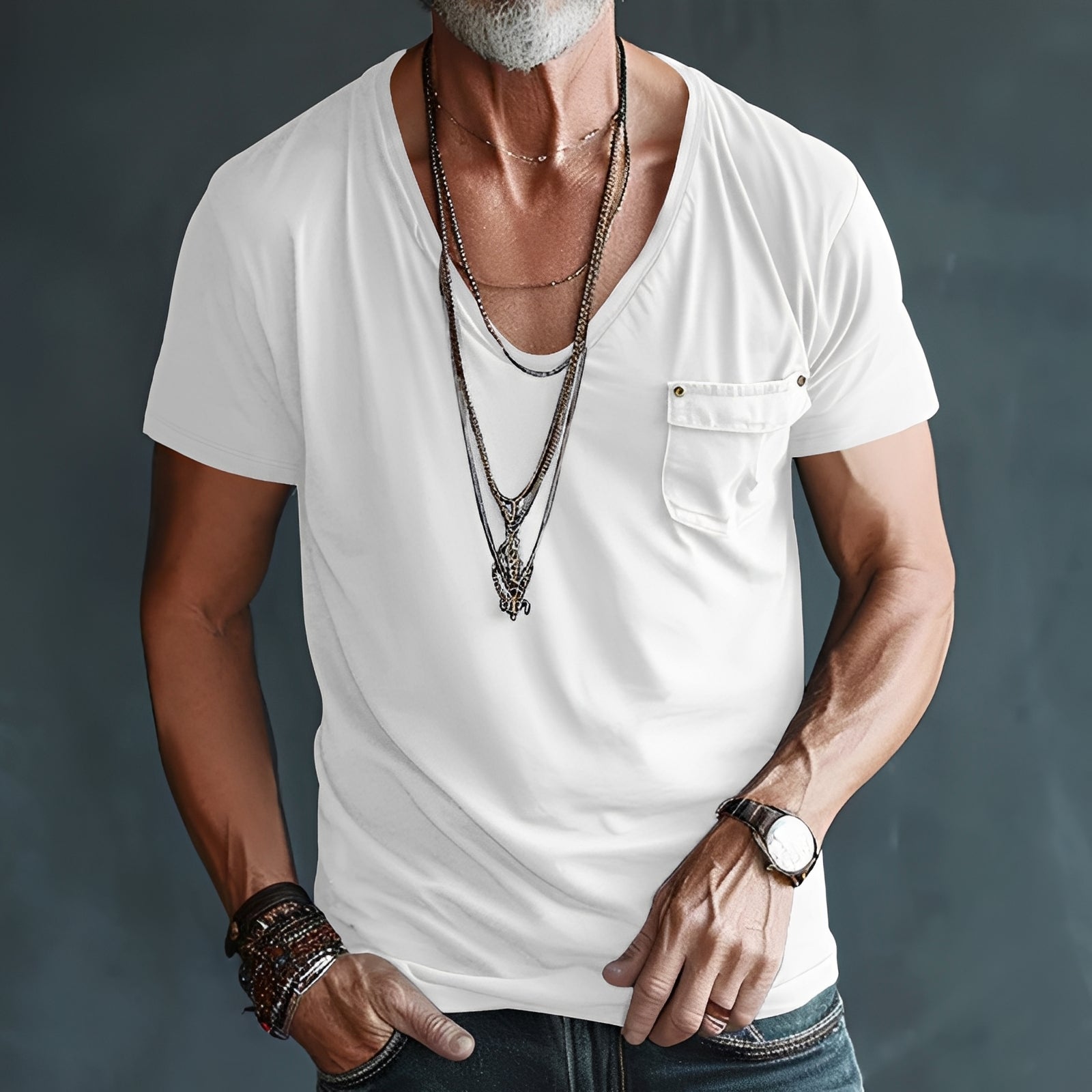 Eddie – T-shirt pour homme – coupe large et décontractée