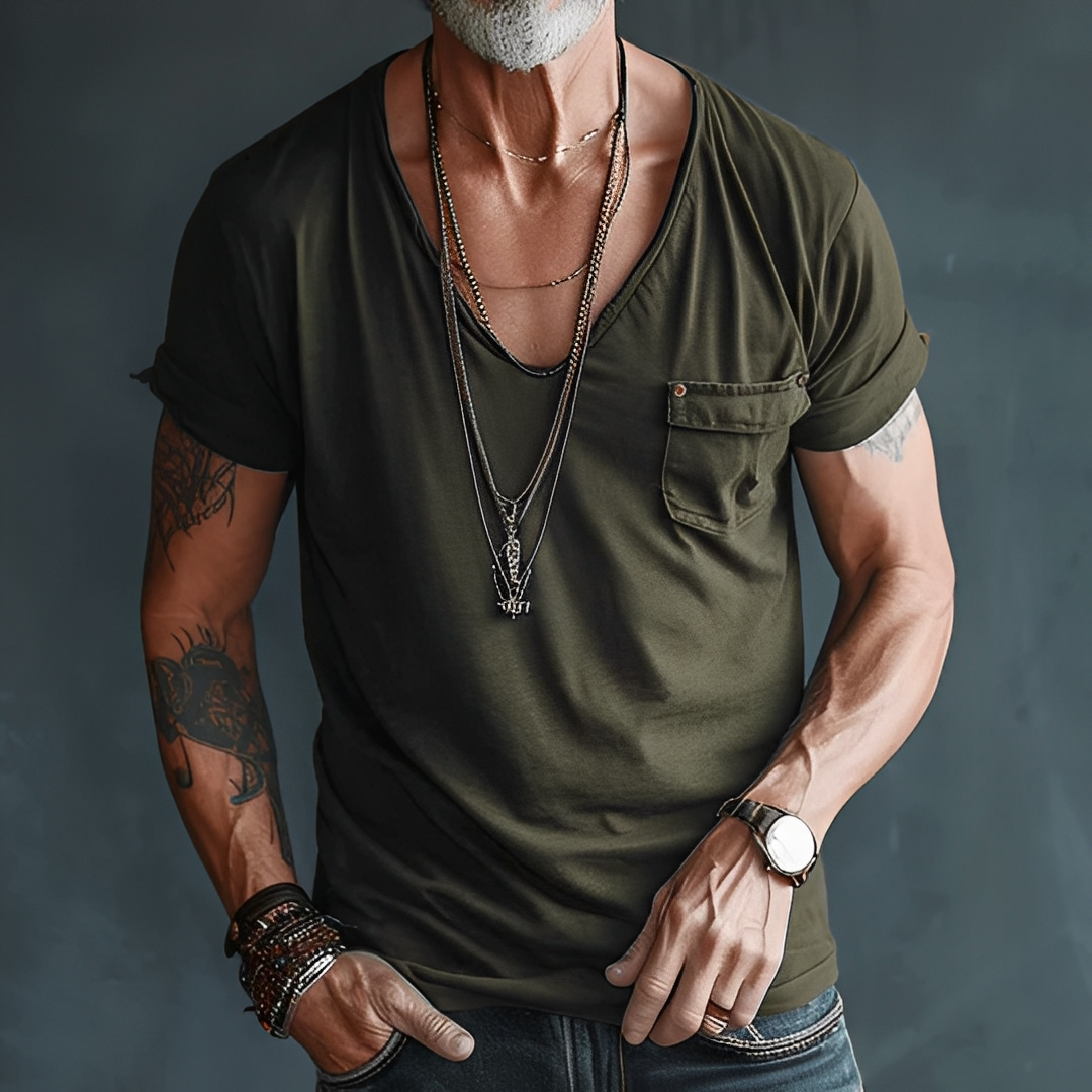 Jelou - T-shirt d'été pour homme, style casual