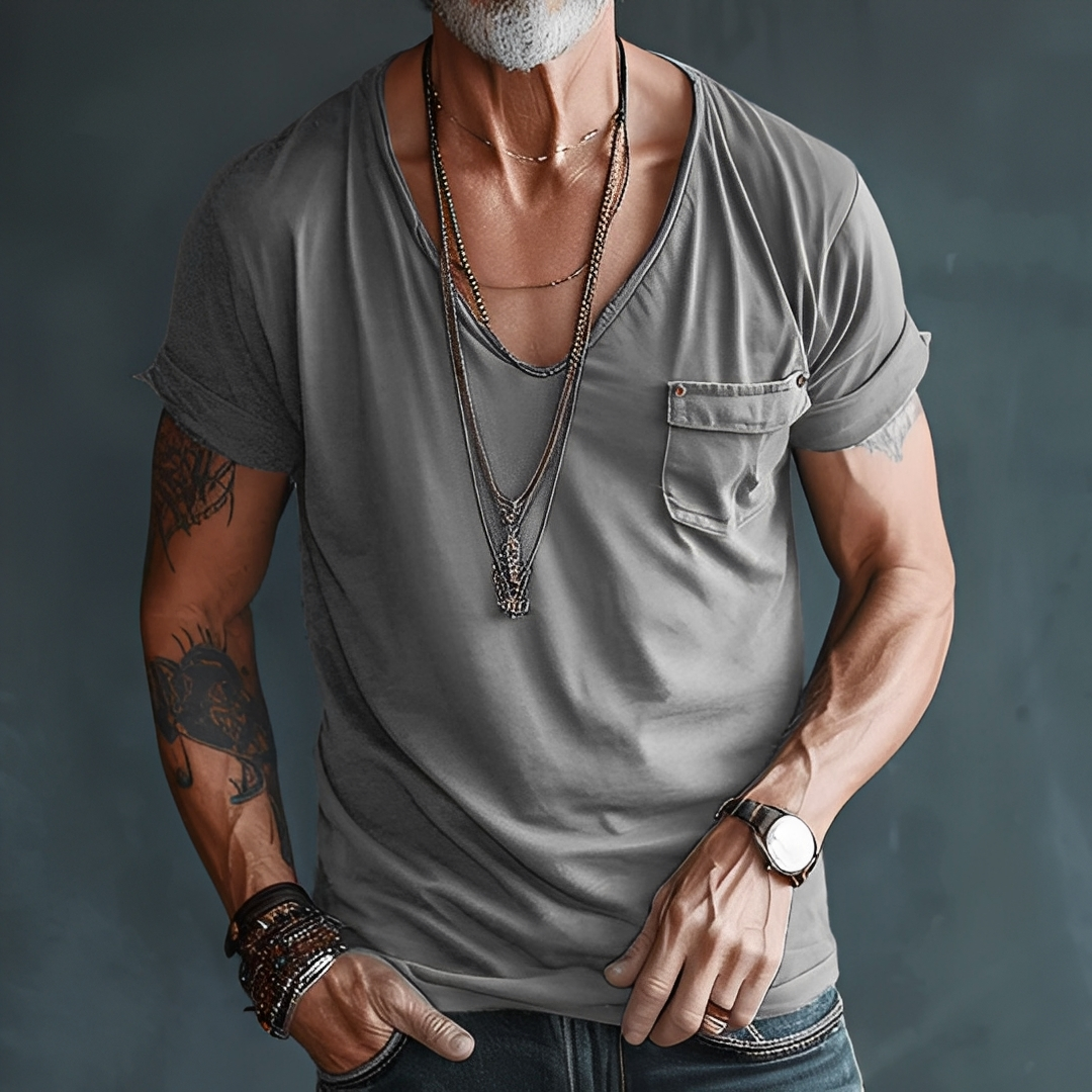 Jelou - T-shirt d'été pour homme, style casual