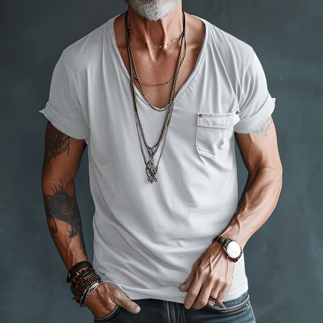 Jelou - T-shirt d'été pour homme, style casual