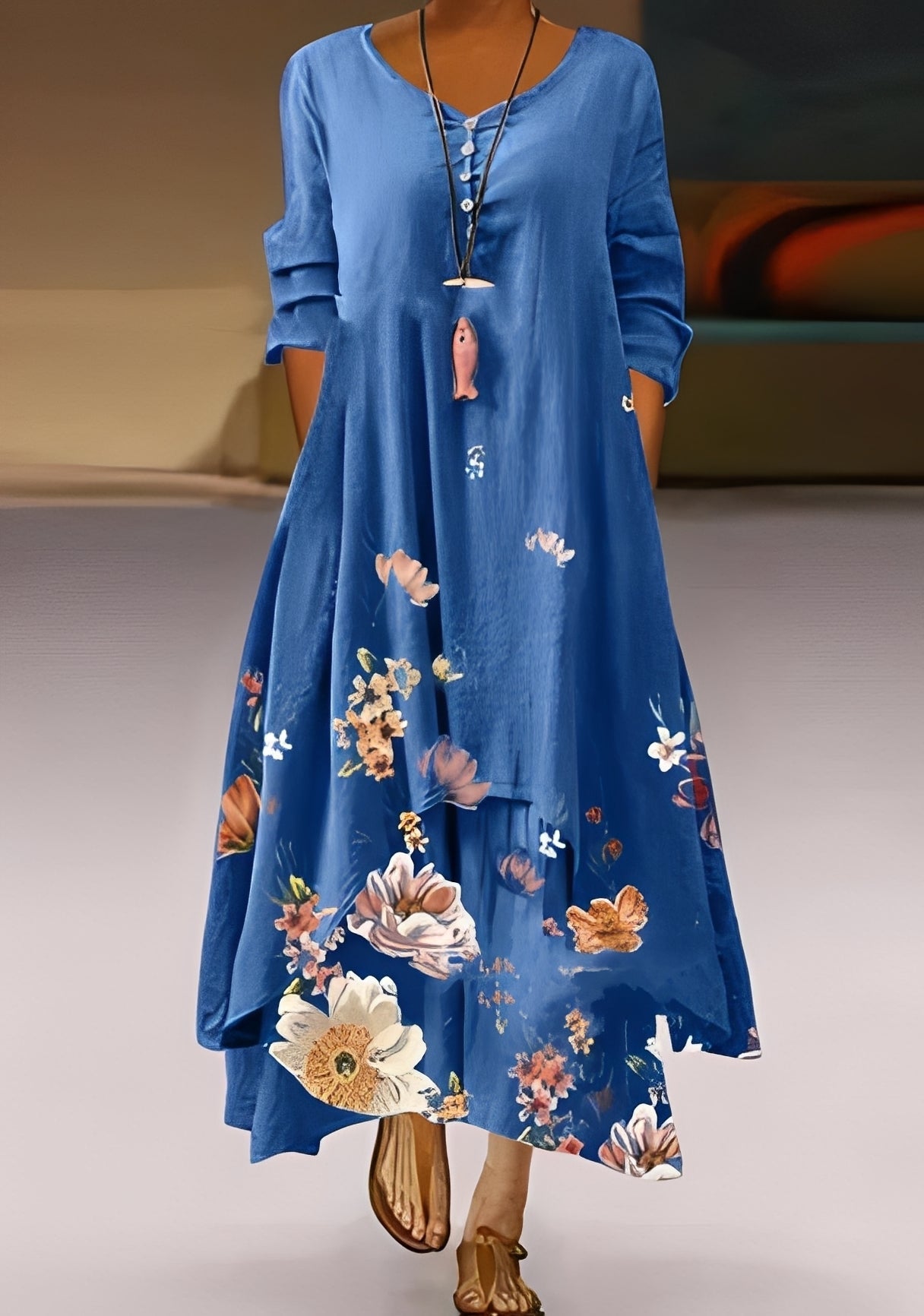 Belle - Robe fluide et élégante à motif pour femmes