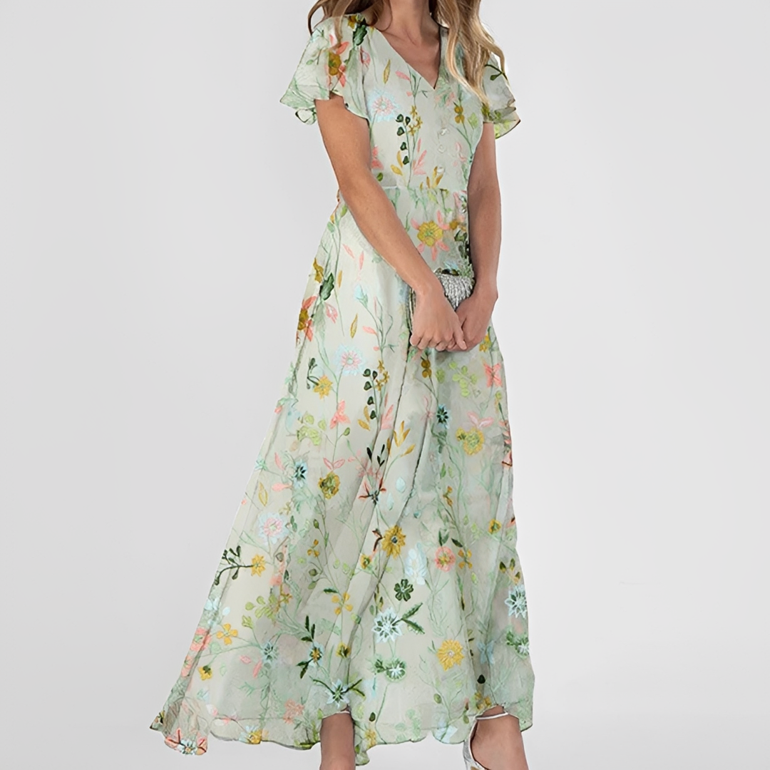 Lily - Élégante robe maxi à fleurs