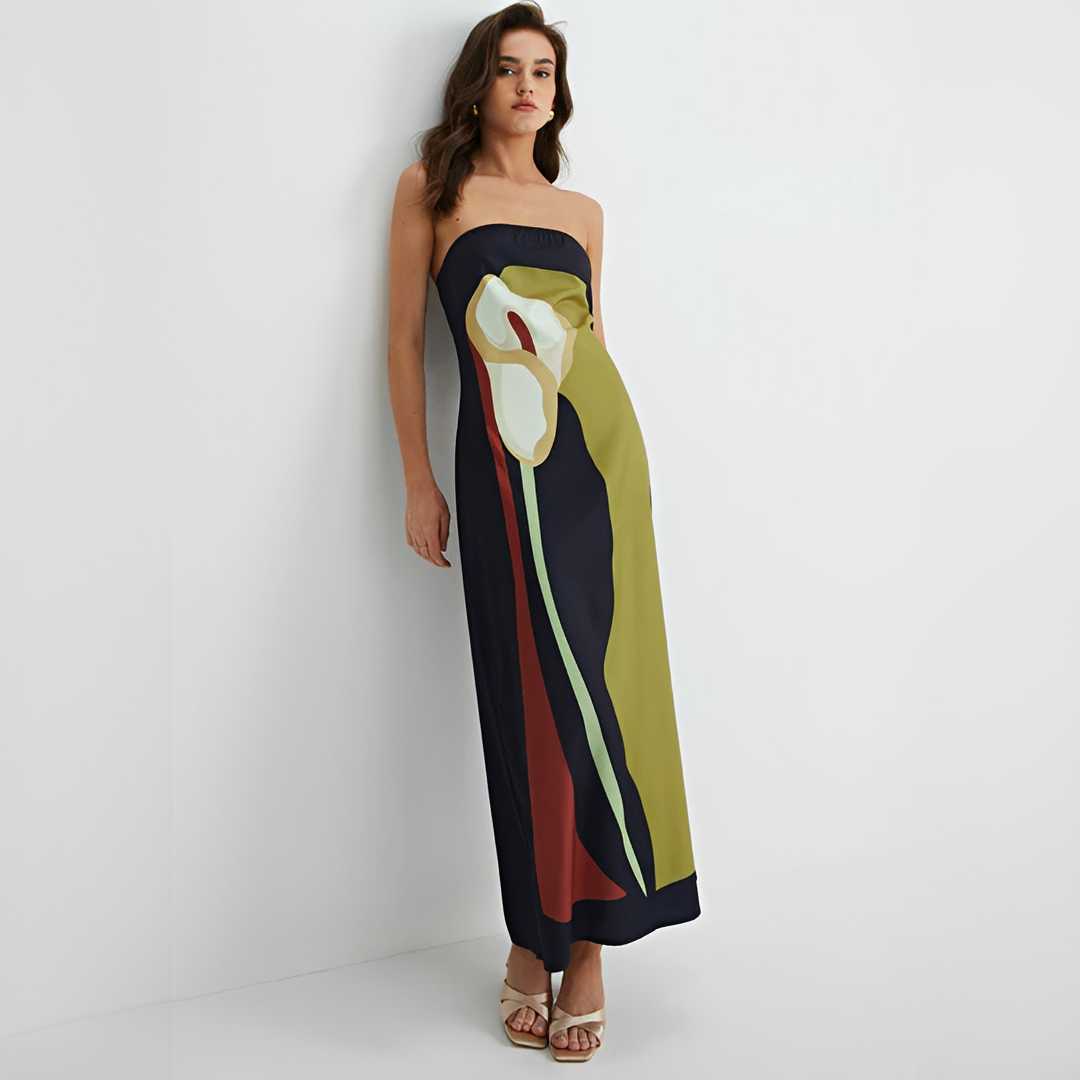 Delaney - Robe Chic à Fleurs Sans Bretelles