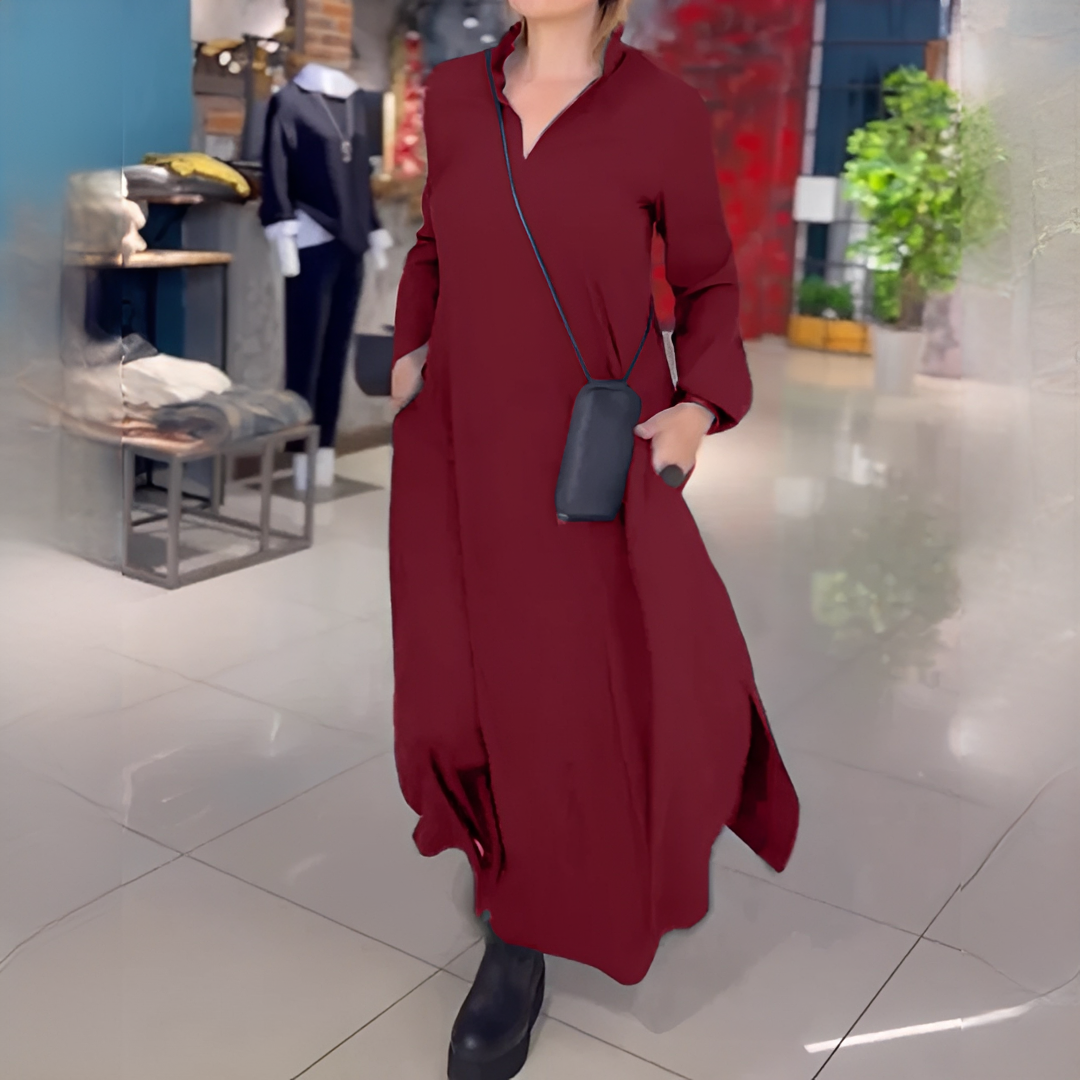 Cassie - Robe longue décontractée avec manches