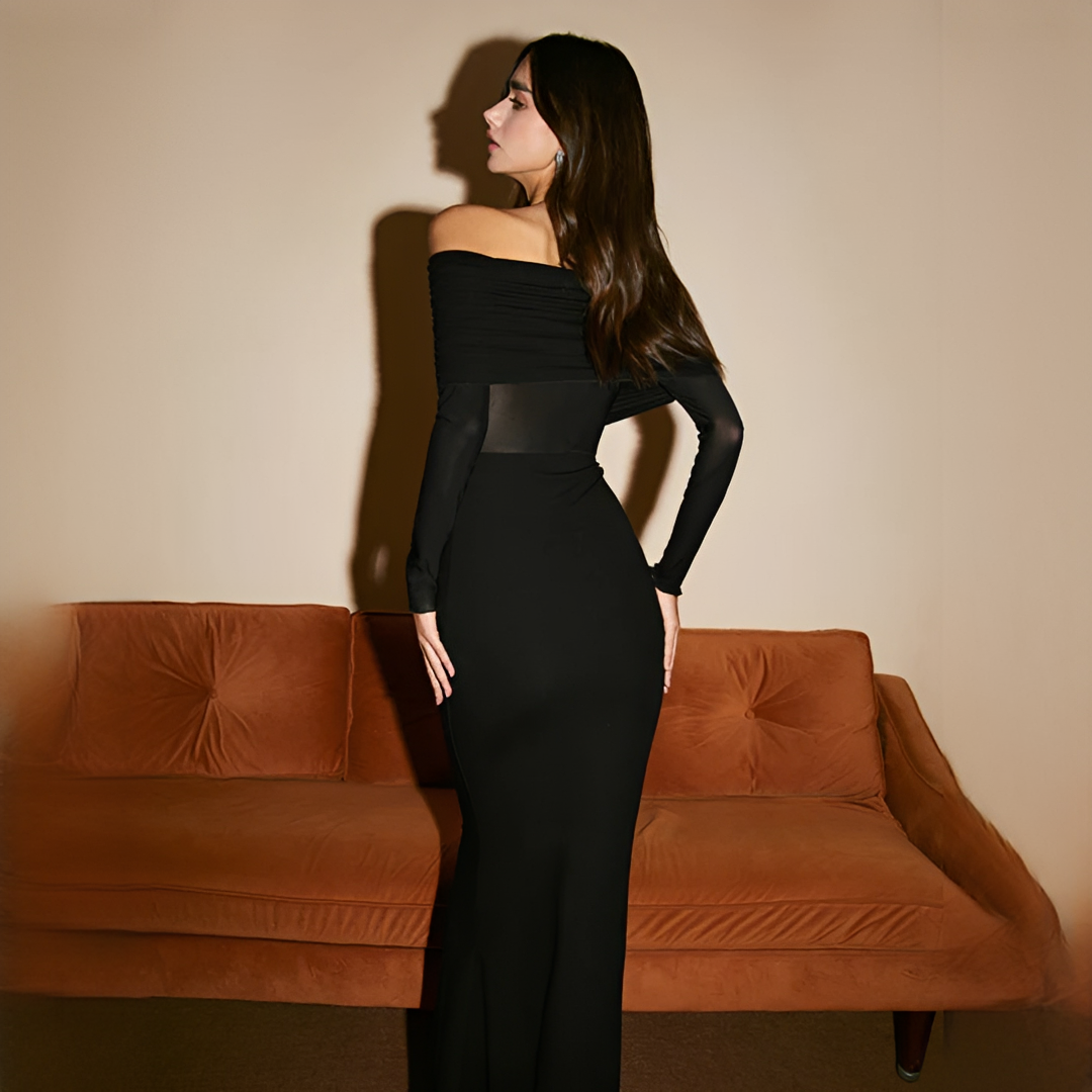 Ermanda - Robe longue élégante épaules dénudées
