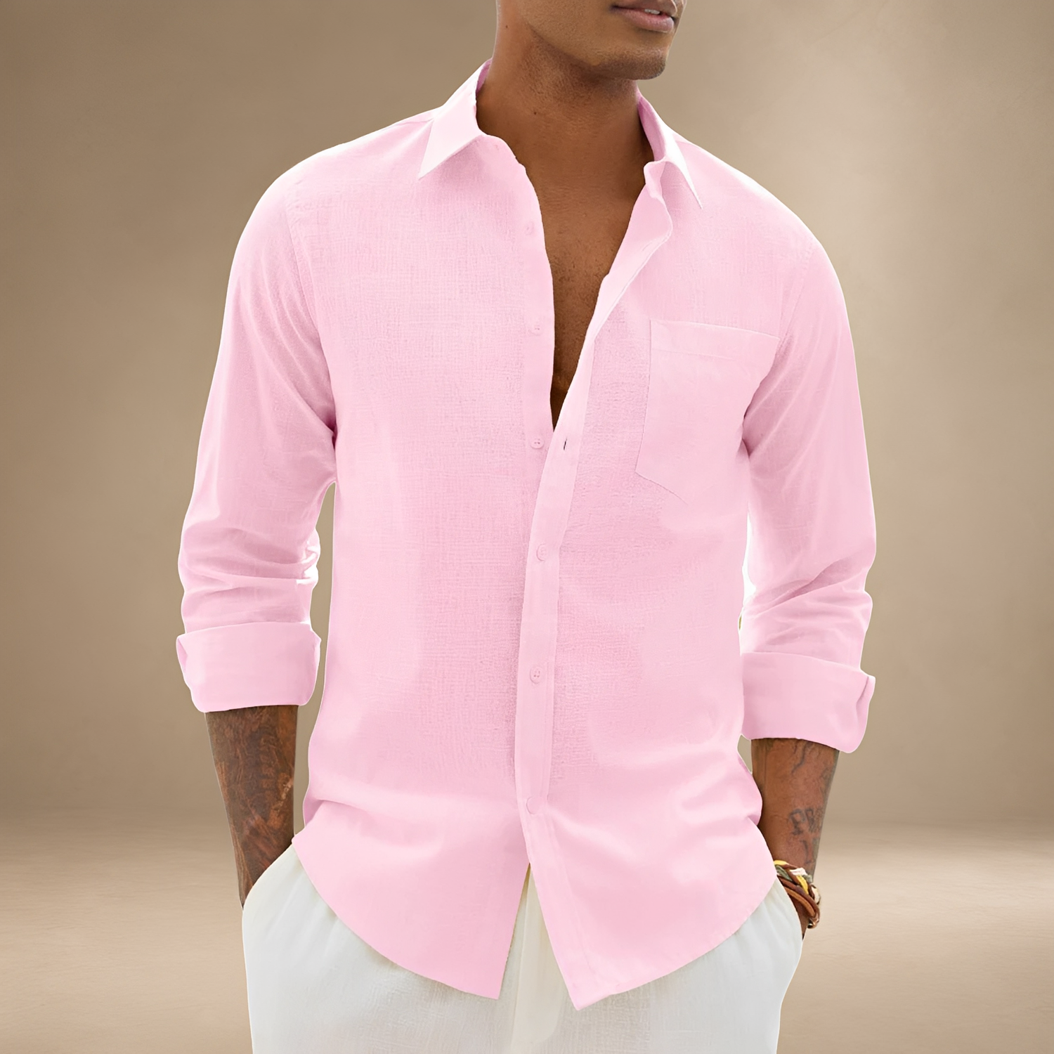 Ajay - Chemise Casual à Manches Longues