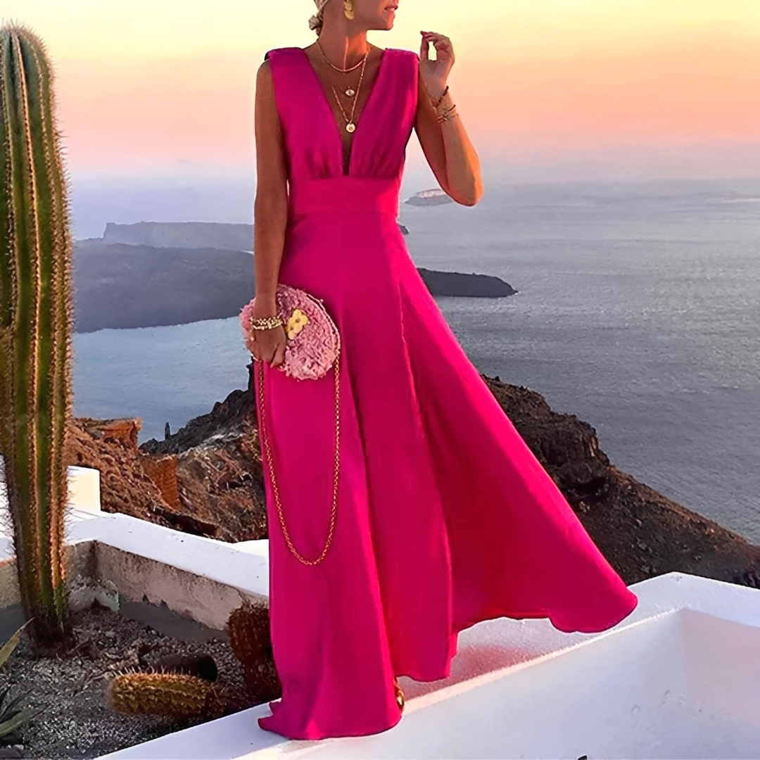Lilyana - Robe Longue Élégante Sans Manches