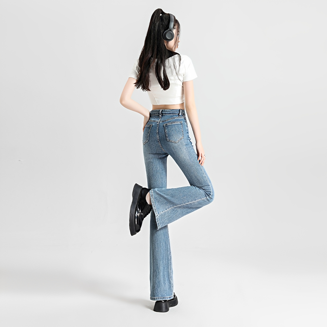 Theodora - Pantalon Taille Haute Éclaircissant