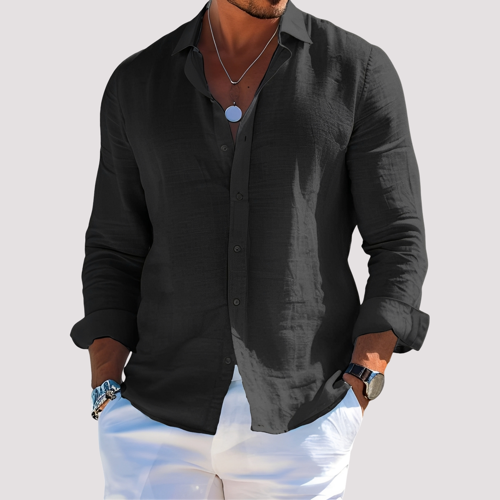 Dale – Chemise à manches longues pour hommes – Décontractée et relax