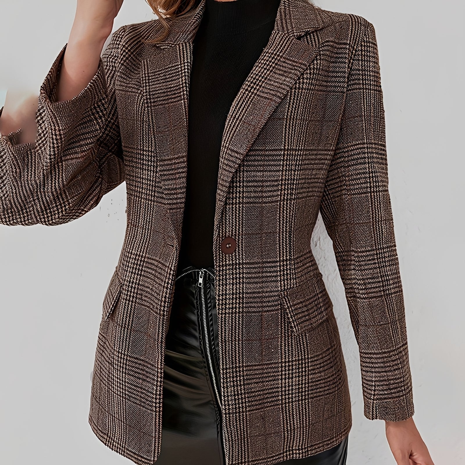 Eshal - Veste à Carreaux Élégante