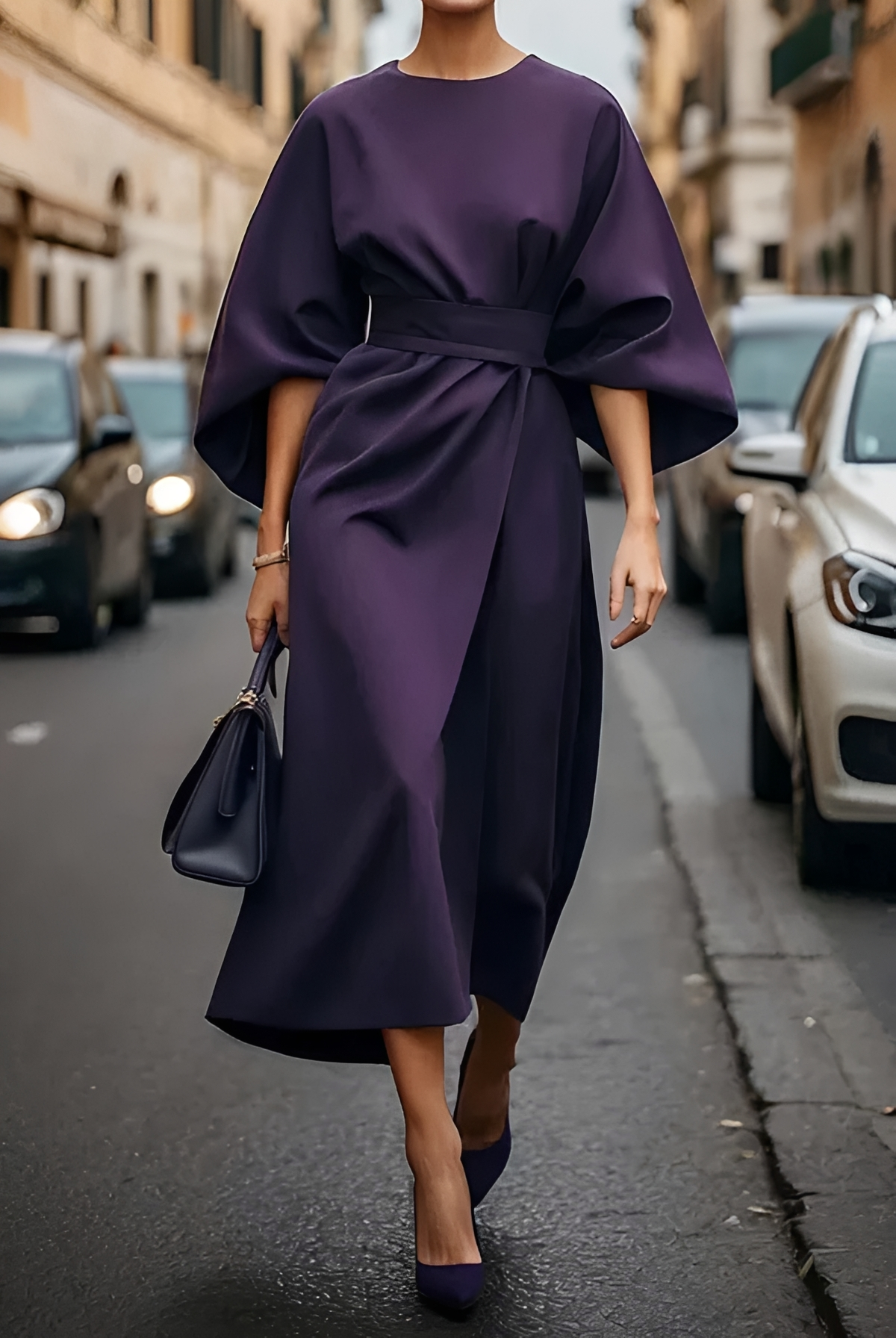 Vera - Robe Midi Élégante avec Ceinture