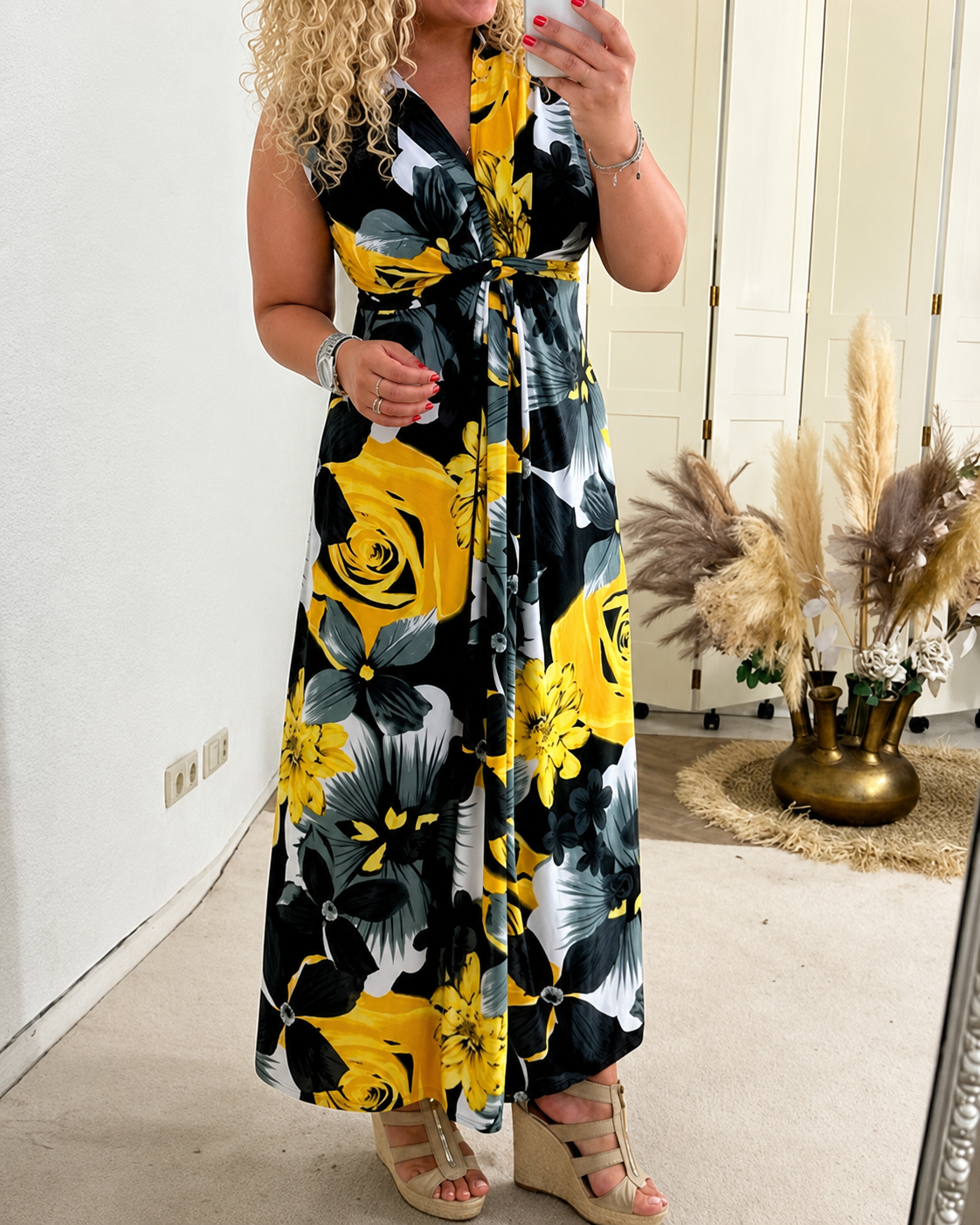 Katrina - Robe Élégante Sans Manches à Imprimé Fleuri
