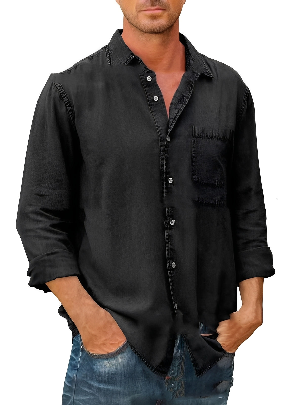 Alfie - Chemise usée à manches longues