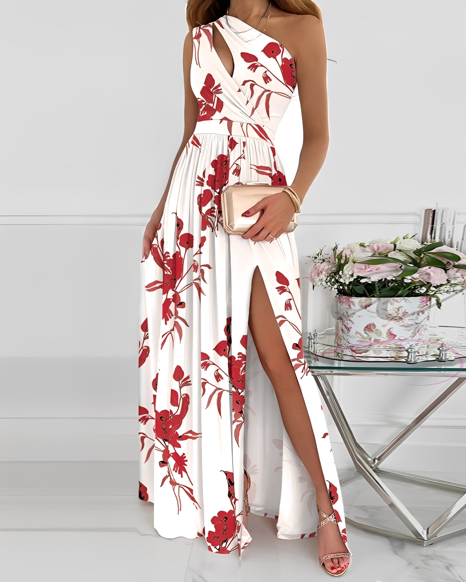 Jasmin - Robe longue chic à une seule bretelle pour femmes