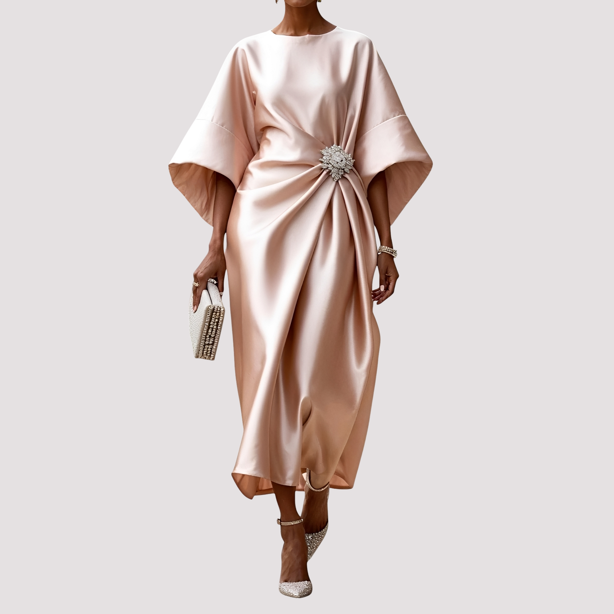 Kay - Robe Midi Élégante avec Design Croisé