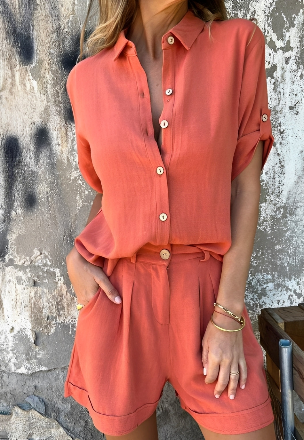 Minnie - Ensemble blouse et short décontracté