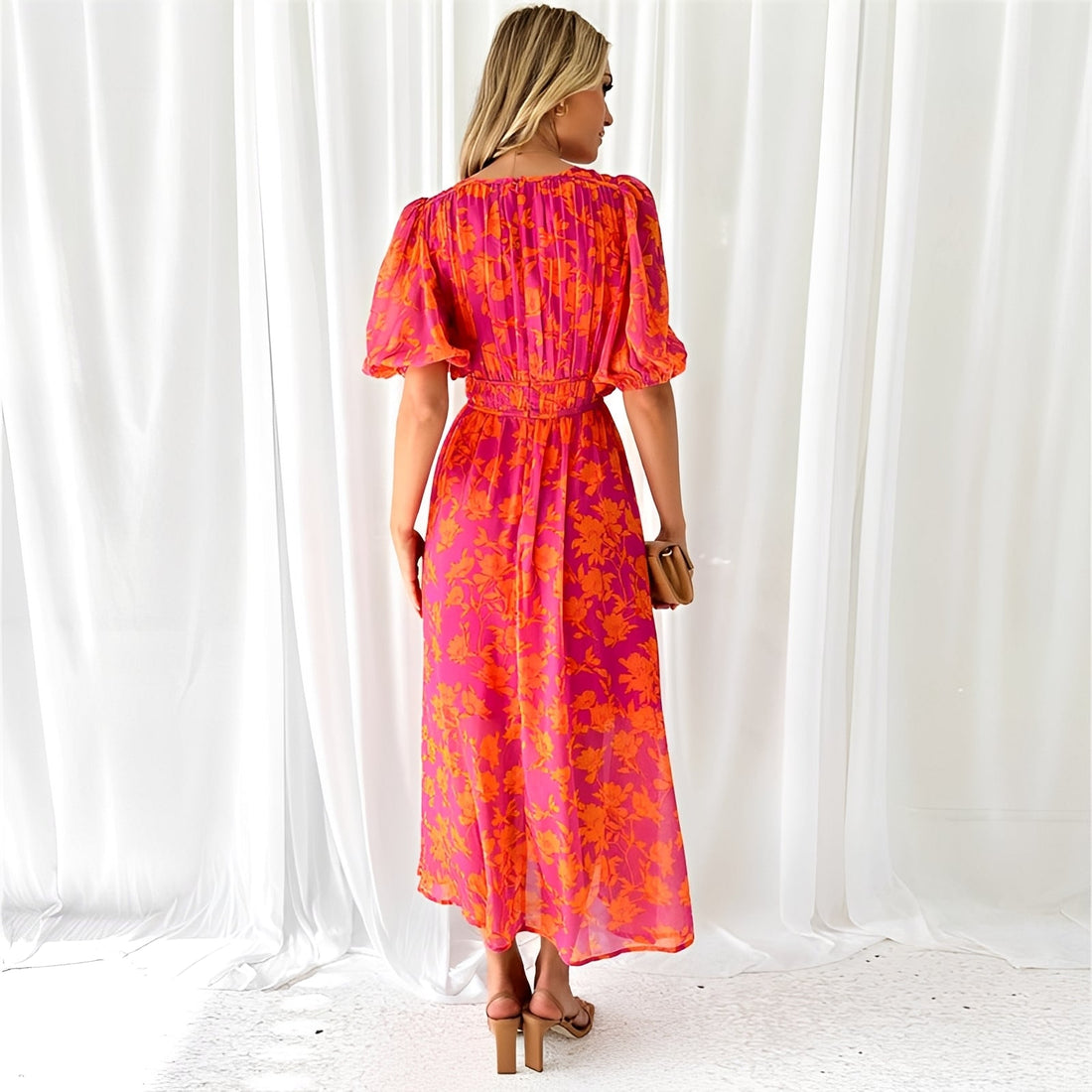 Louisa - Robe Midi Large à Imprimé Floral