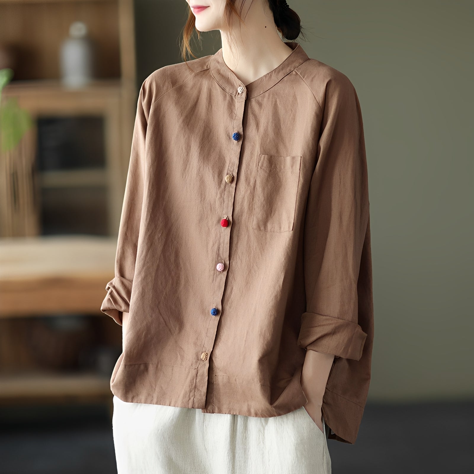 Nellie - Blouse large avec poches pour femmes